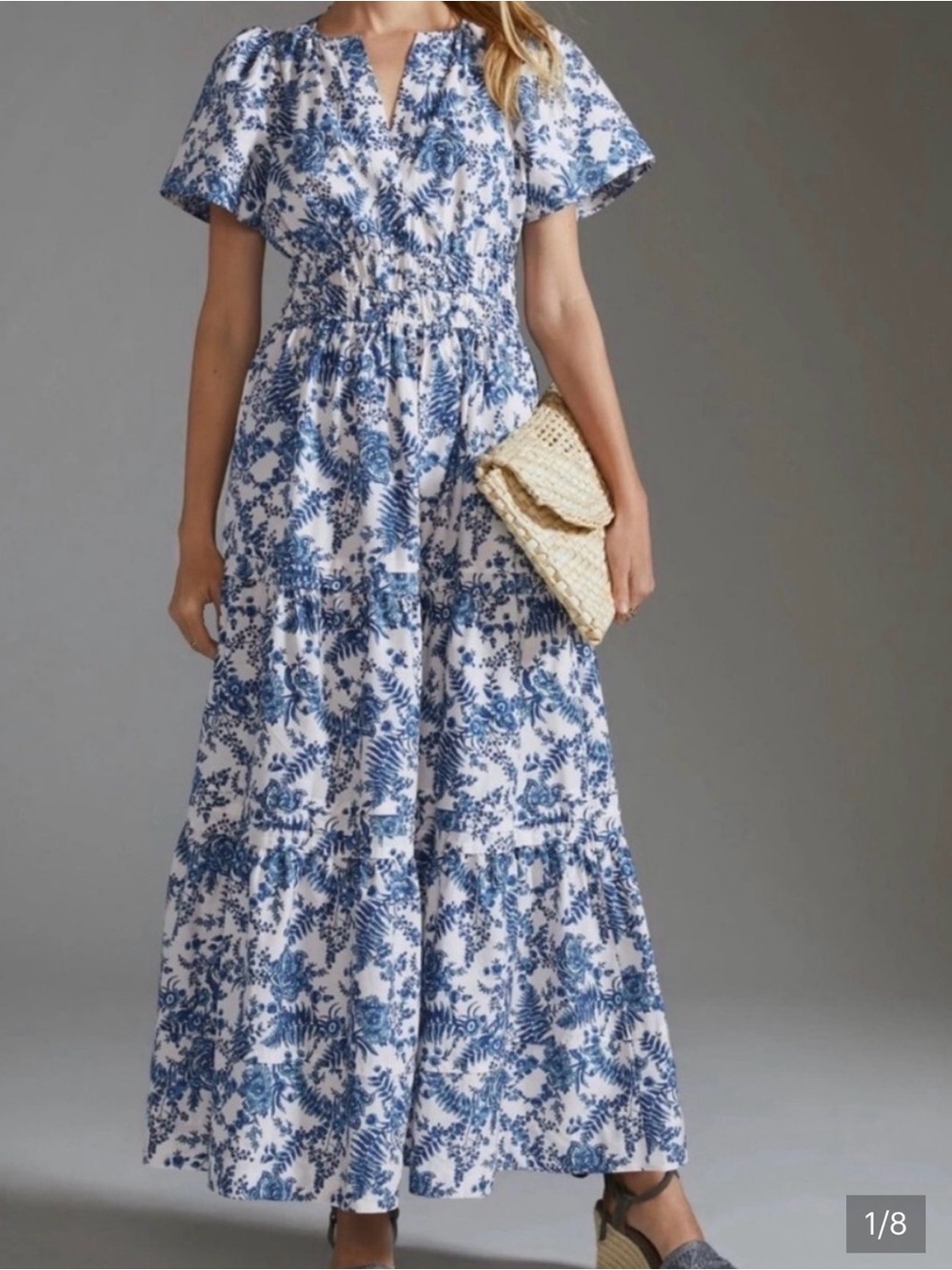 Maeve Blue Floral Somerset Maxi Dress from Anthropologie